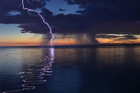 Surreal Lightning Over The Ocean Nature Photography Nature Nature