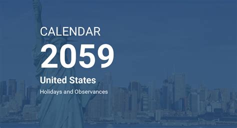 Year 2059 Calendar United States