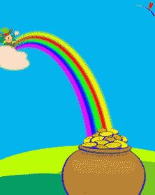 You feel unclined to find its end.. Leprechaun, Shamrock, Clover and pot of gold moving clip ...