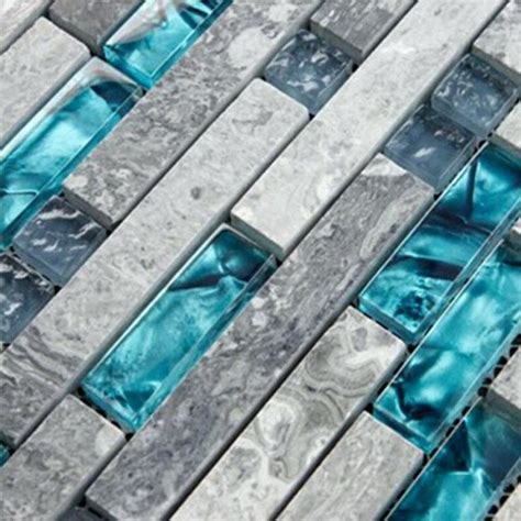 Turquoise Backsplash Tiles Tile Picture Gray Marble Sea Glass Blue Wave
