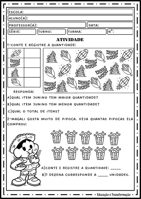 Atividades De Matematica Festa Junina 1 Ano