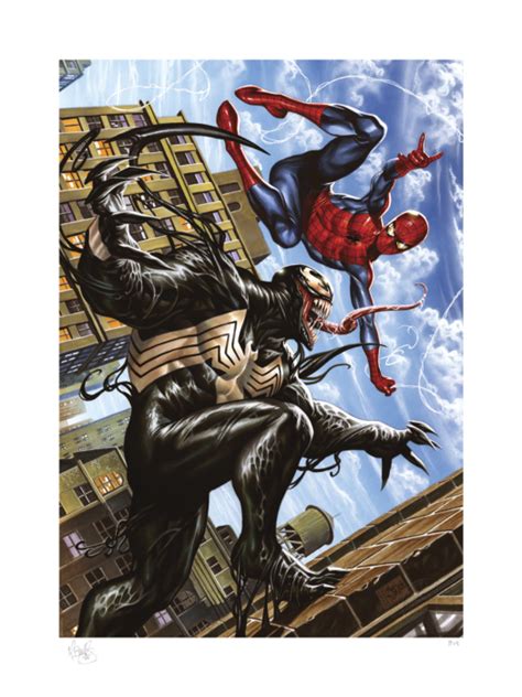 spider man spider man vs venom fine art print by mark brooks and sideshow collectibles