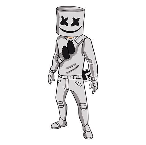 How To Draw Marshmello From Fortnite Really Easy Drawing Tutorial