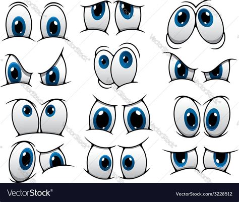 Vector Image Of Funny Cartoon Eyes Set Vector Image Includes Comic