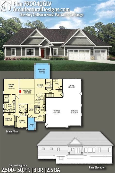 One Story House Plans With Finished Basement 2020 Craftsman House