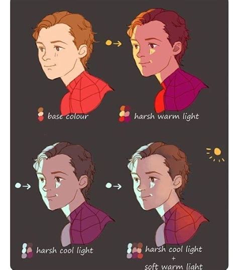 Maybe you would like to learn more about one of these? Anime Art Reference/Tutorials on Instagram: "Coloring a boy with various Light Sources . ️ S ...