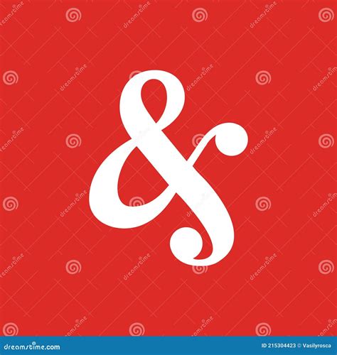 Ampersand Vector Font Script Logo Icon Elegant Ampersand Design Symbol