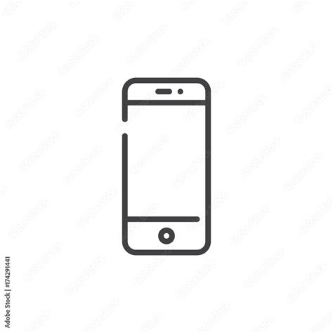 Mobile Phone Or Smartphone Line Icon Outline Vector Sign Linear Style