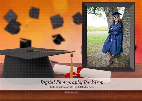 Graduation Photoshop Composite Template Digital Background Etsy