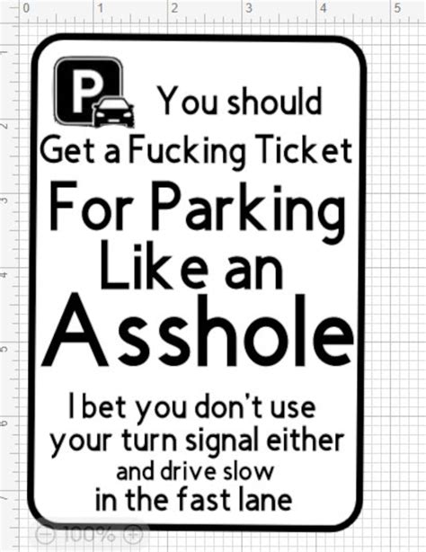 You Park Like An Asshole Parking Ticket Sticker 5 For 10 Etsy