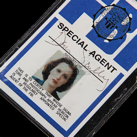 The X Files 1993 2002 Dana Scullys Gillian Anderson Fbi Id Badge