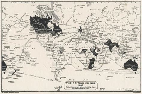 Map Of The World Showing British Empire Possessions Photographic