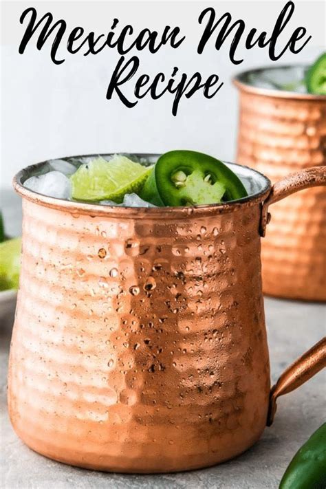 To make a mexican mule use tequila reposado, lime juice (freshly squeezed), sugar syrup (rich) 2 sugar to 1 water, ginger beer and garnish with mexican mule. Spicy Tequila Moscow Mule- aka Mexican Mule | Mom's Dinner ...