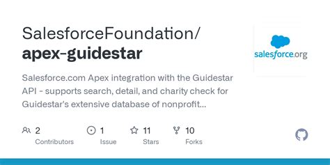 Github Salesforcefoundationapex Guidestar Apex