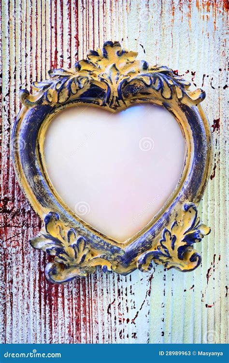 Empty Vintage Frame In Form Of A Heart Stock Image Image Of Light