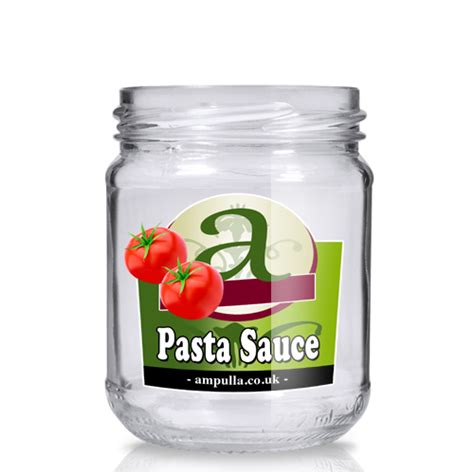 212ml Clear Glass Pasta Sauce Jar Ampulla Ltd 0161 367 1414
