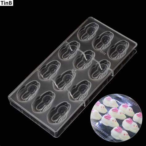 12hole 3d Easter Bunny Rabbit Plastic Chocolate Mold Polycarbonate