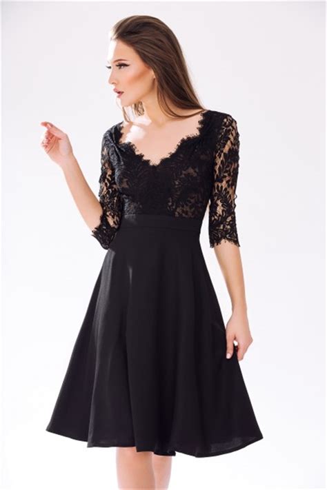 2015 Sexy Black Lace Chiffon Cocktail Dress Short Women Formal Dresses