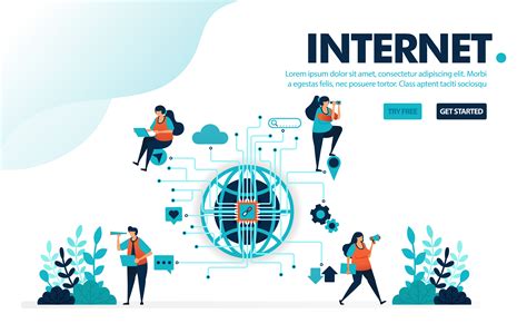 Vector Illustration Internet Of Things People Use Internet Iot For
