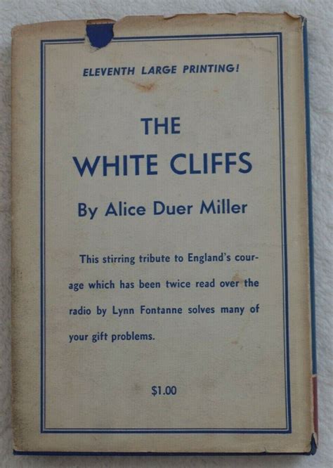The White Cliffs Alice Duer Miller Hb Dj 1940 11th Printing Ebay