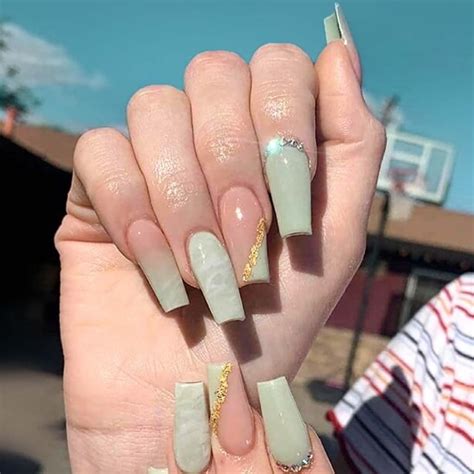 coffin nails how to create sage green nails