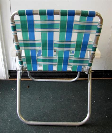 Pair Retro Vtg Vintage Folding Aluminum Lawn Chair Webbed Web Strap Patio Lounge Ebay