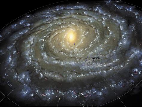 Milky Way Map Chart Solar System Universe High Resolution Poster Prints