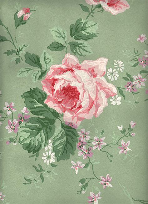 12 Vintage Wallpapers Cabbage Roses And More Vintage Wallpaper