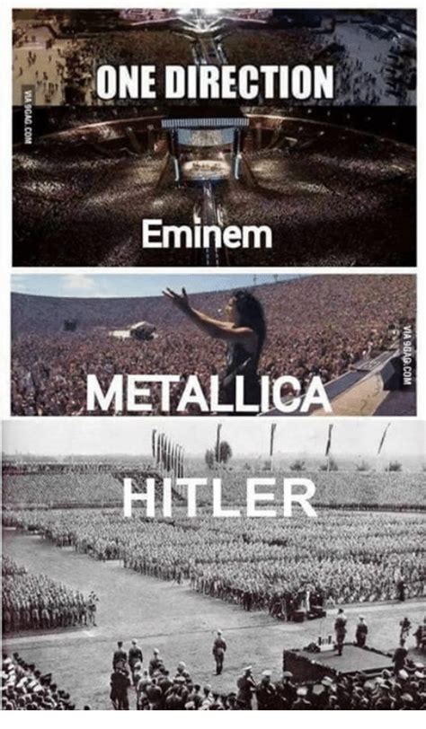 One Direction Eminem Metallica Hitle Eminem Meme On Sizzle