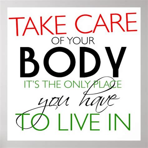 Take Care Of Your Body Healthy Lifestyle Poster
