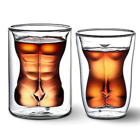 buy sexy lady men durable double wall whiskey glasses wine shot glass beer mug