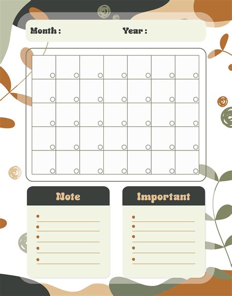 Blank Monthly Calendars To Print 85 X 14 Monthly Calendar Example