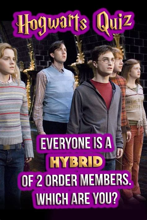 Hogwarts Quiz Everyone Is A Hybrid Of Two Order Members Which Are You