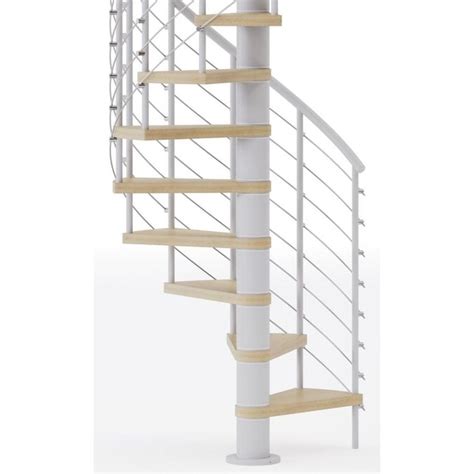 Diy spiral stair kits available. Mylen Stairs Hayden 42-in x 14.17-ft 1 Platform Rails White Spiral Staircase Kit, Fits Height ...