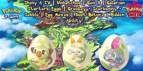 Pokémon Sword And Shield Six Customized Unhatched Shiny 6iv Eggs Egg Moves Gender Nature Pokérus