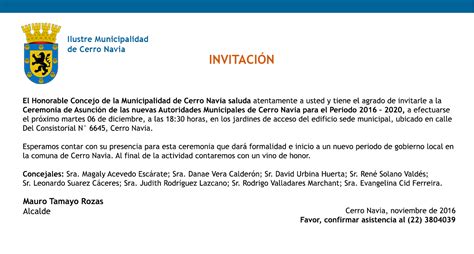 Ejemplo De Invitacion A Un Evento