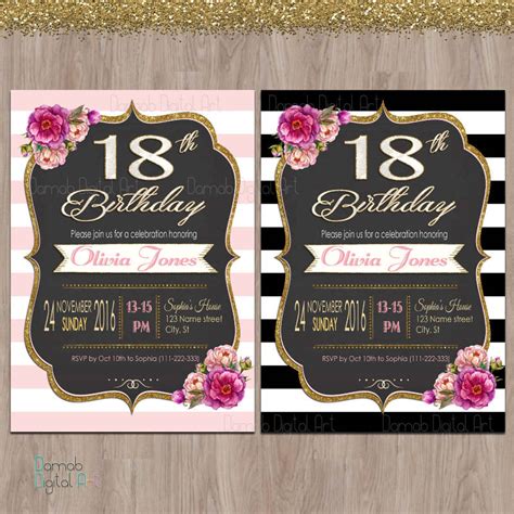 Free 19 18th Birthday Invitation Designs And Examples In Word Psd Ai