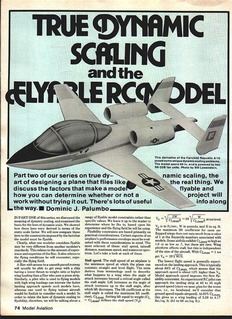 True Dynamic Scaling And The Flyable Rc Model Model Aviation Library