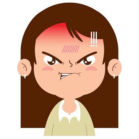 Girl Angry Face Cartoon Cute 14429079 Png
