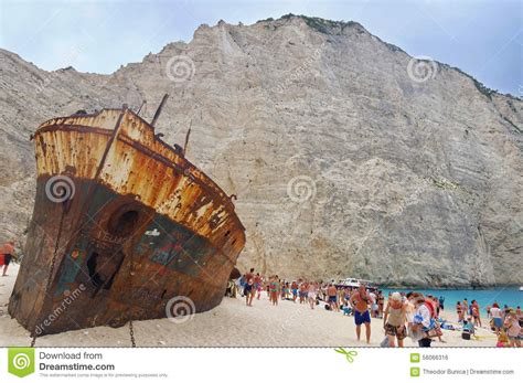 Ionian Sea Shipwreck On The Navagio Beach Zakynthos Island Landmark