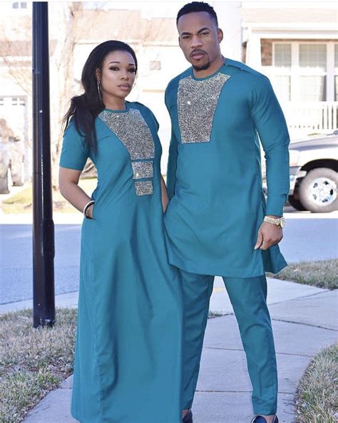 african couples wears nigeria couple outfit female gown male top and bottom ankara print