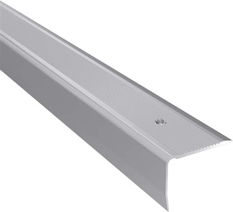 Aluminium Stair Nosing Edge Grooved Rubust Trim Step Nose Edging 240m Tmw Profiles Silver
