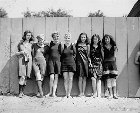 Print Collection Bathing Beach Babes 1920 Vintage Vintage