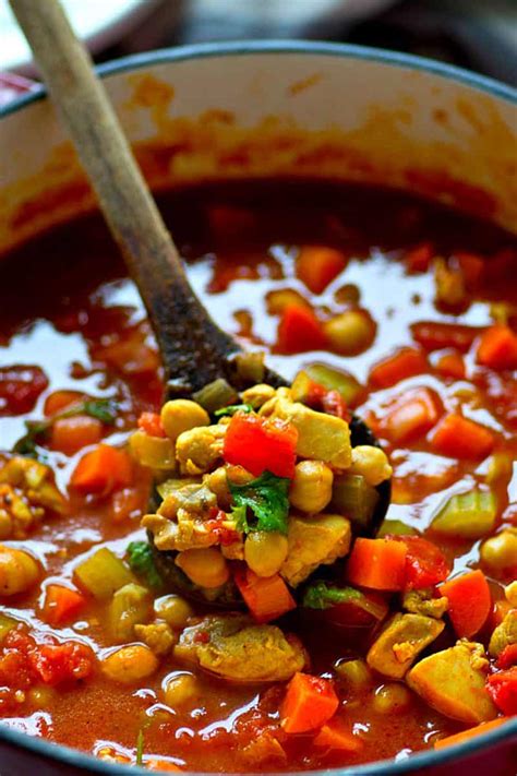 Chickpeas seem to call out for moroccan spices, so that's what they get here. One-Pot Moroccan Chicken Chickpea Soup