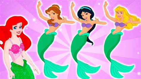 Disney Princess Mermaids Belle Jasmine Aurora In A Beauty Salon Ariel