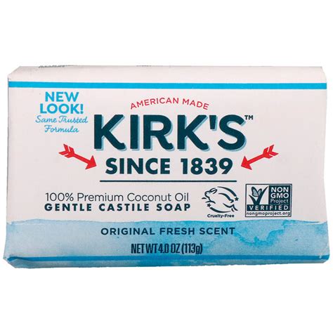 Kirks 100 Premium Coconut Oil Gentle Castile Soap Original Fresh