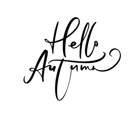 Hello Autumn Lettering Calligraphy Text Isolated On White Background
