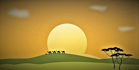 Download Desert Sunrise Landscape Royalty Free Stock Illustration Image
