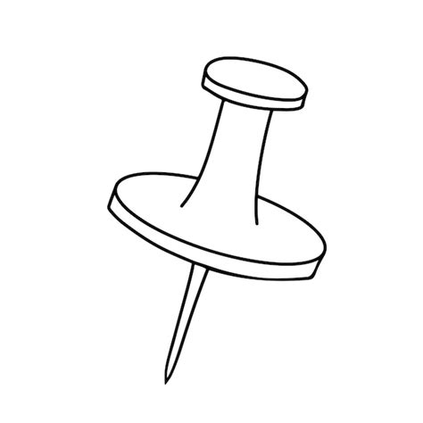 Premium Vector Hand Drawn Pin Or Pushpin Sketch Vector Icon Doodle