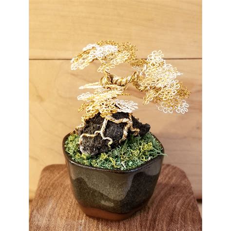 Miniature Wire Bonsai Tree L23 A Cottage In The Forest